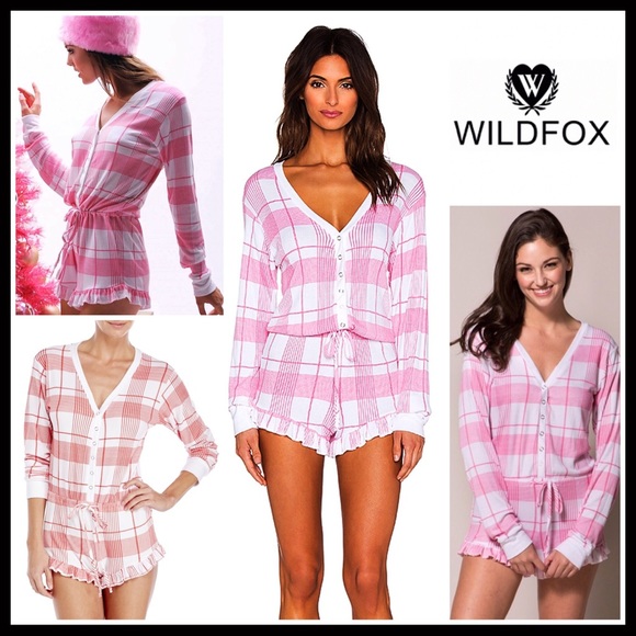 Wildfox Tops - WILDFOX RED WHITE PLAID RUFFLE TRIM ROMPER